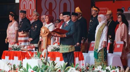 Menbud Hadiri Upacara Bendera HUT ke-80 Kemerdekaan RI